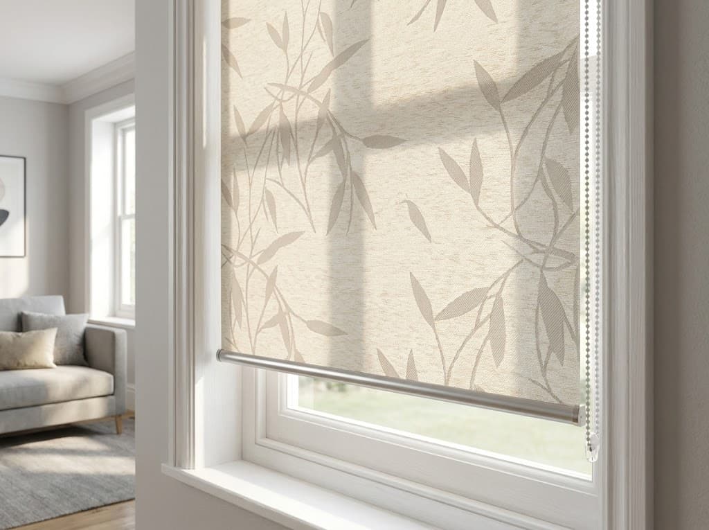 Coordinated roller blinds installed across a complete flat