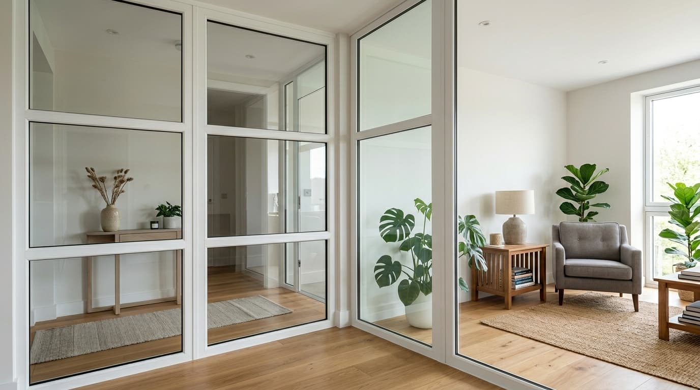 Aluminium glass and wooden room partitions in Hyderabad by Perfect Screens
