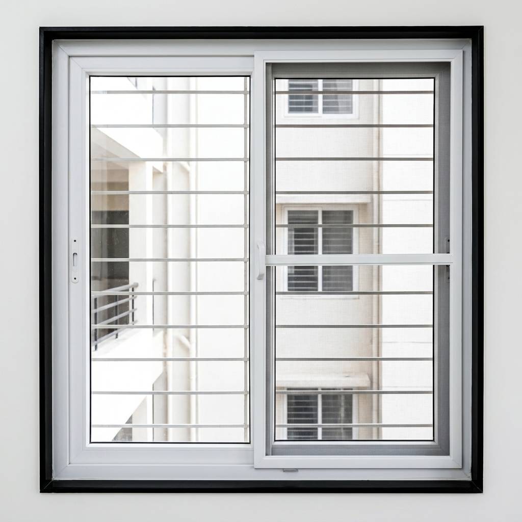 Magnetic Mesh Screens installed on modern window frames in Hyderabad