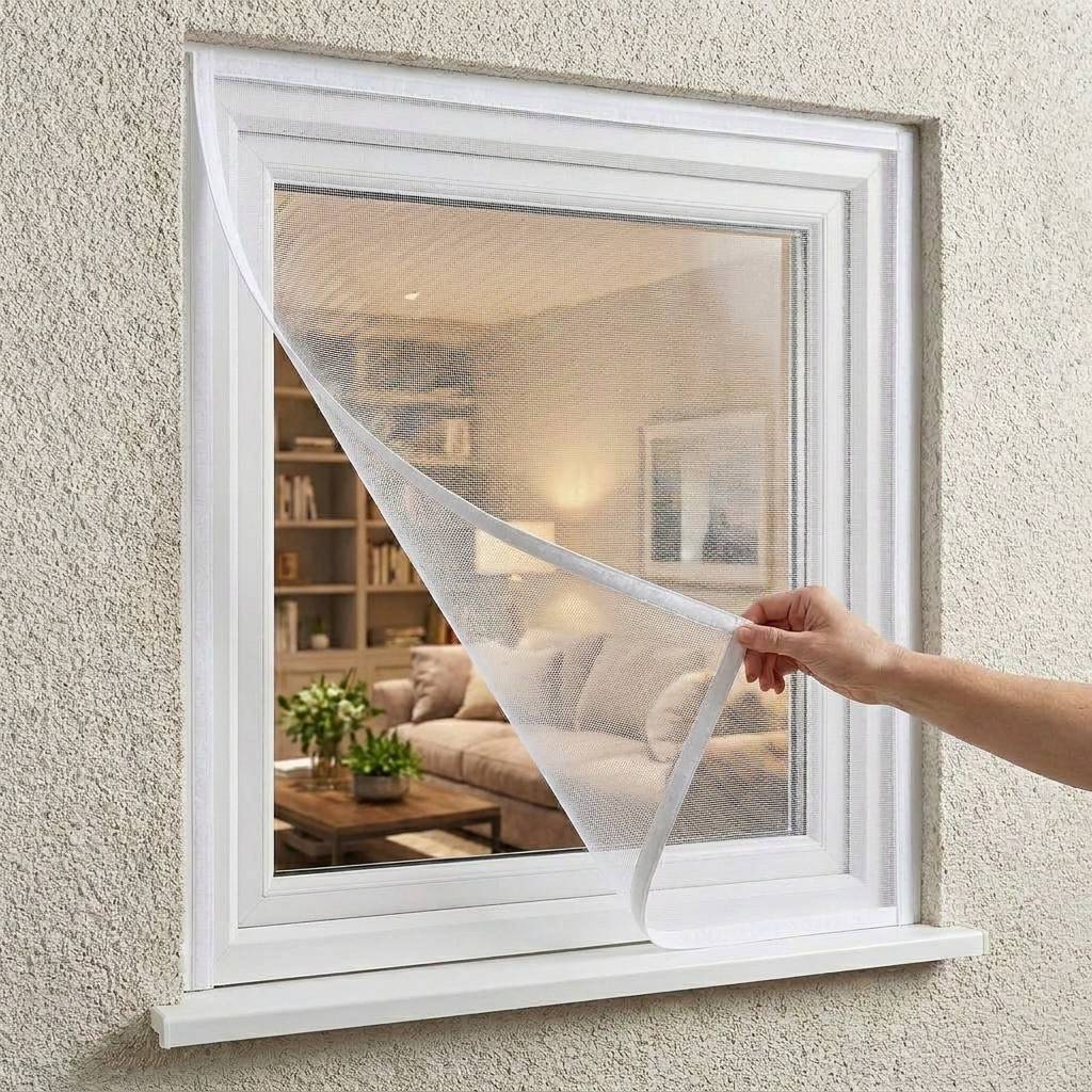Velcro mosquito net for windows applied to UPVC and aluminum window frames in Hyderabad