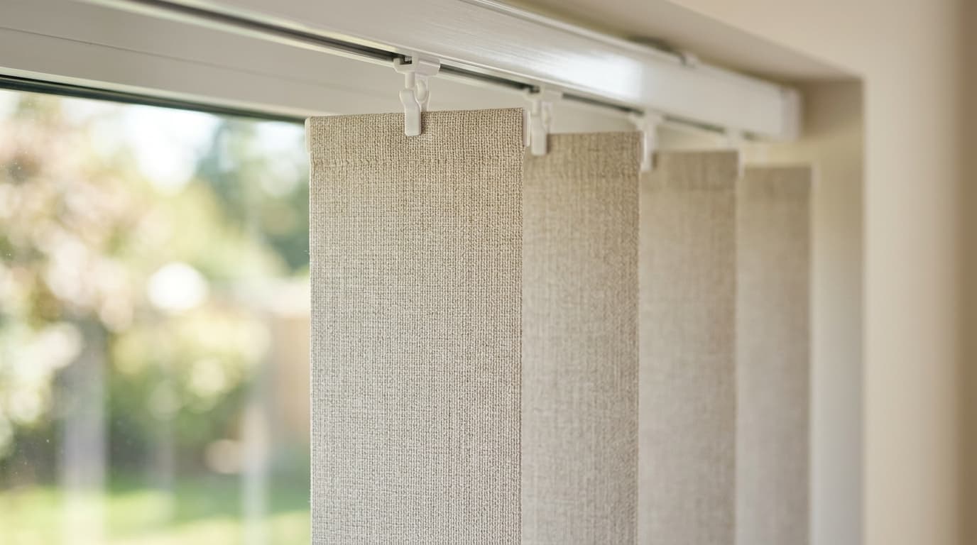 Vertical blinds installed for wide glass openings and office windows in Hyderabad