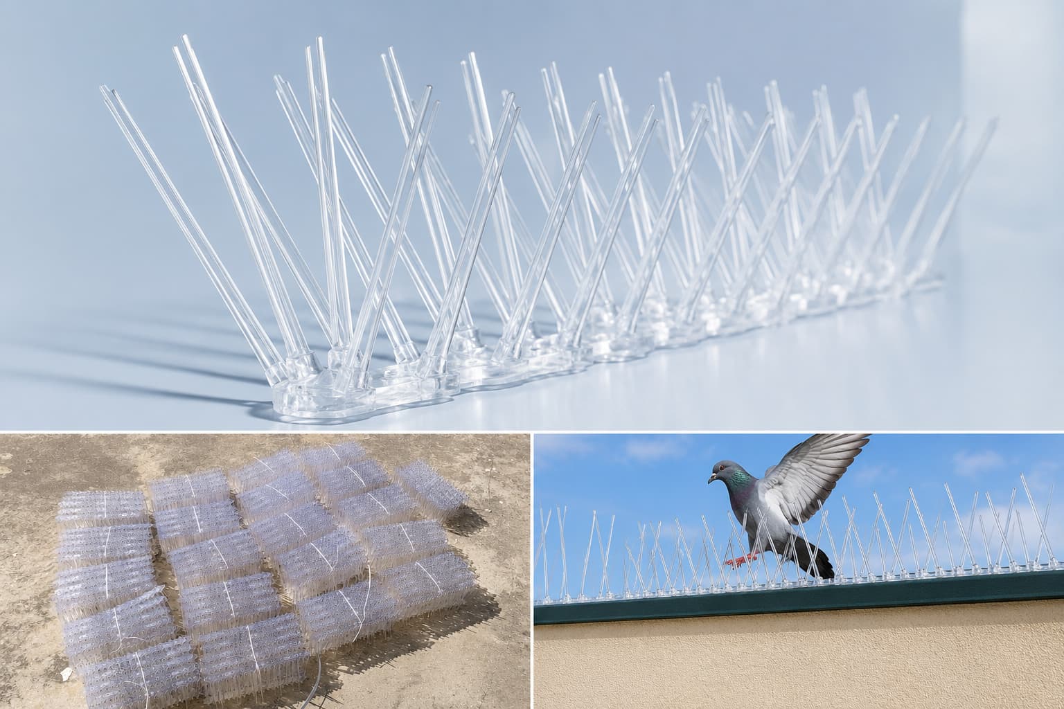 Pigeon Spikes in Hyderabad installation for balcony railing parapet wall and building edge protection by Perfect Screens