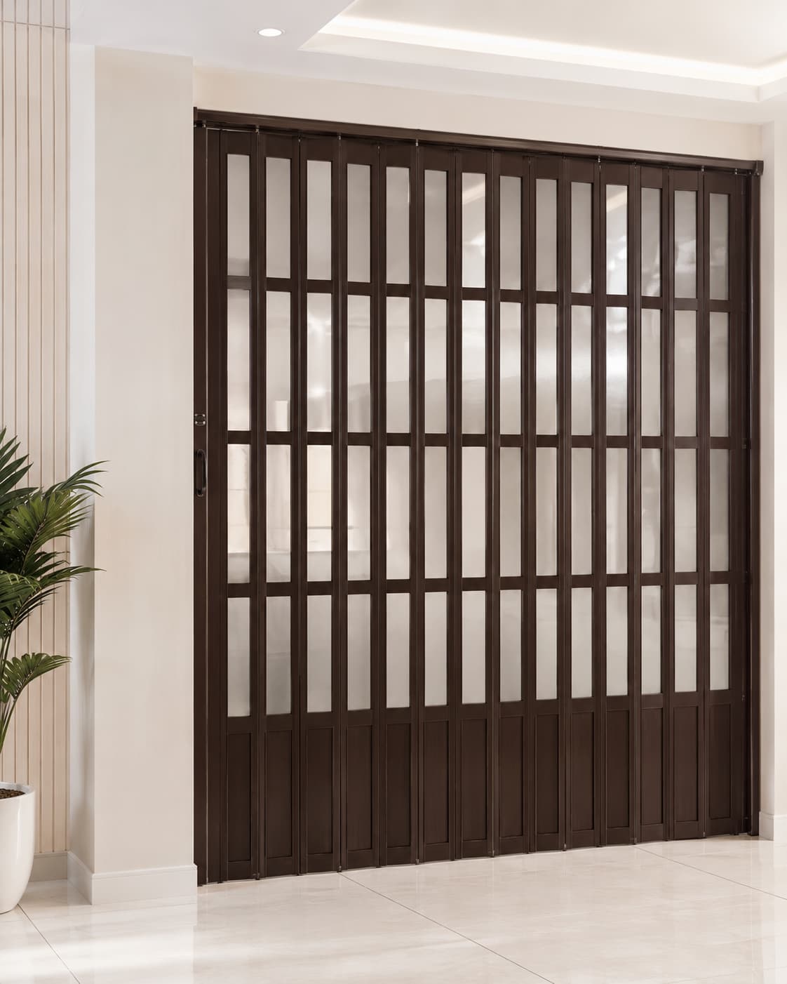 PVC Folding Doors Hyderabad by Perfect Screens for space saving room partition and kitchen separation