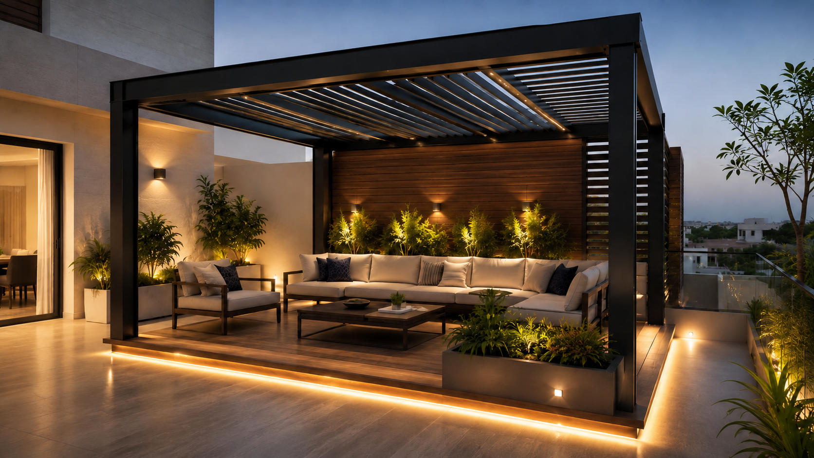glass pergola for terrace