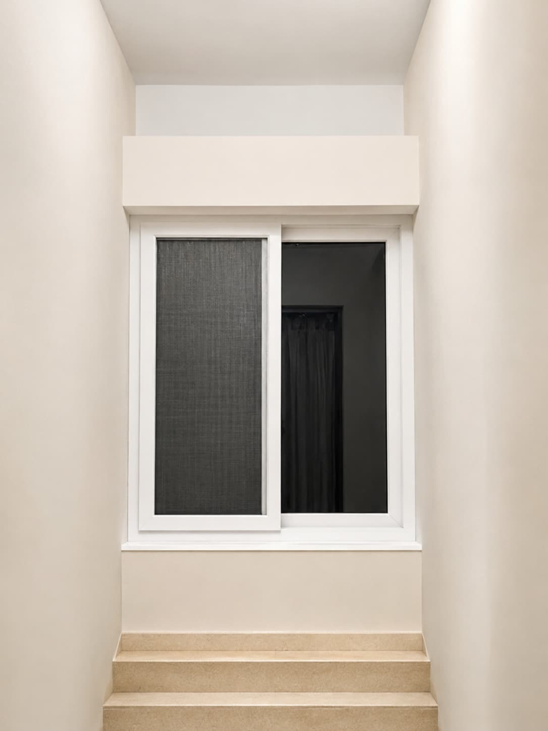 UPVC window with mosquito mesh for exhaust fan ventilation support in Hyderabad