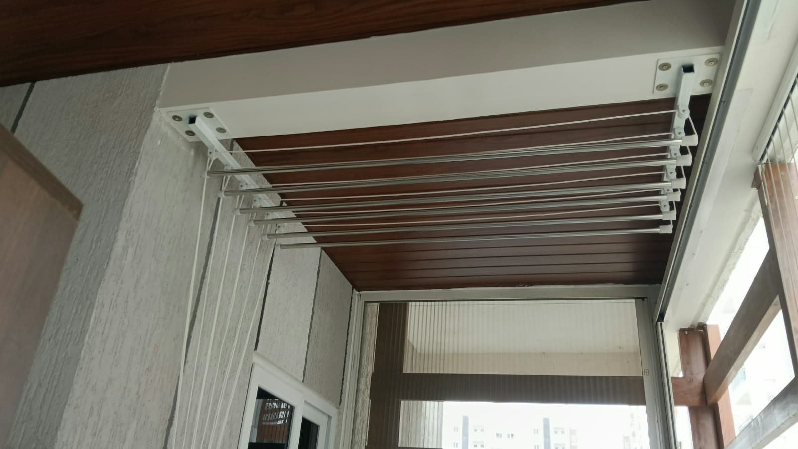 5 feet wall mounted cloth hanger installed at Om Sree Gallaxy Kompally Hyderabad by Perfect Screens