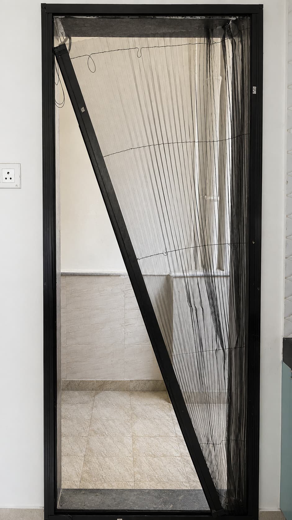Severely damaged pleated mosquito screen repair in Manikonda Hyderabad